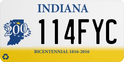 IN license plate 114FYC