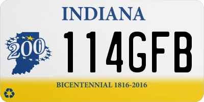IN license plate 114GFB