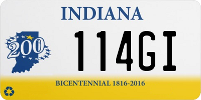IN license plate 114GI
