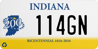 IN license plate 114GN