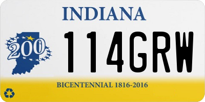 IN license plate 114GRW