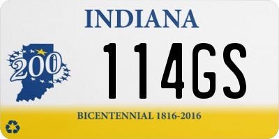 IN license plate 114GS