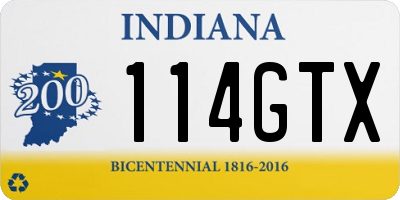 IN license plate 114GTX