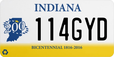 IN license plate 114GYD