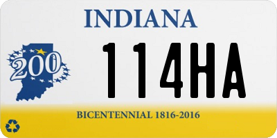 IN license plate 114HA