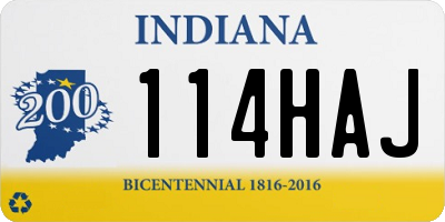 IN license plate 114HAJ