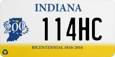 IN license plate 114HC