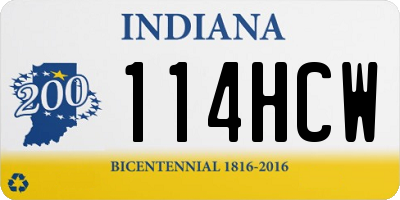 IN license plate 114HCW