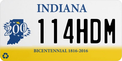 IN license plate 114HDM