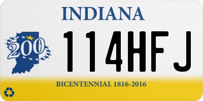 IN license plate 114HFJ