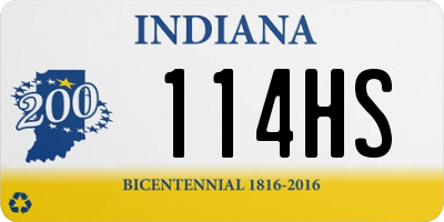 IN license plate 114HS