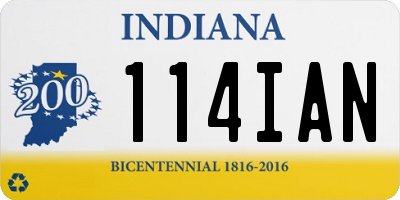 IN license plate 114IAN