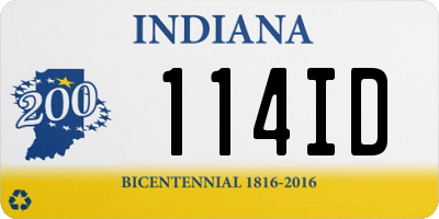 IN license plate 114ID