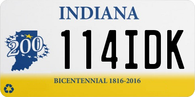 IN license plate 114IDK