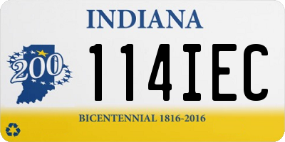 IN license plate 114IEC