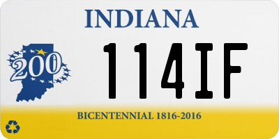IN license plate 114IF