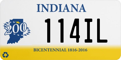 IN license plate 114IL