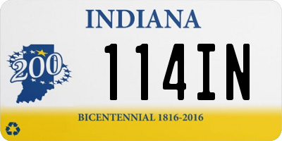 IN license plate 114IN