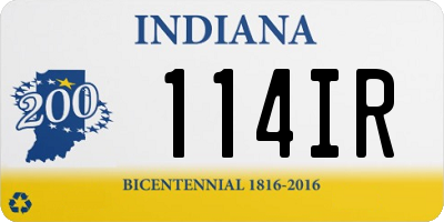 IN license plate 114IR