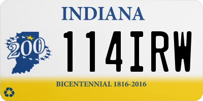 IN license plate 114IRW