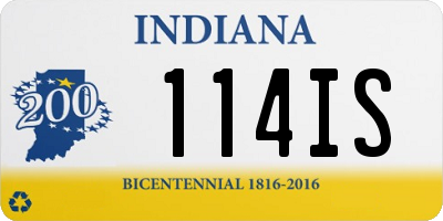IN license plate 114IS
