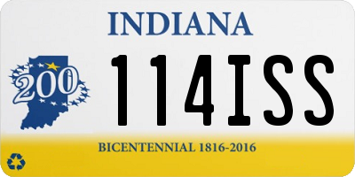 IN license plate 114ISS