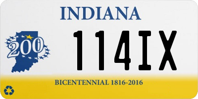 IN license plate 114IX