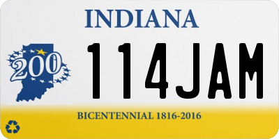 IN license plate 114JAM