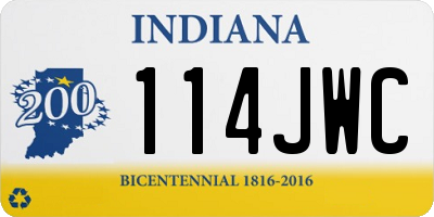 IN license plate 114JWC