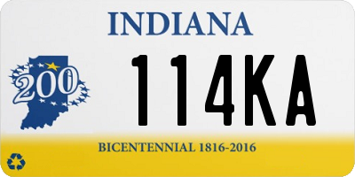 IN license plate 114KA