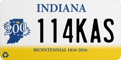 IN license plate 114KAS
