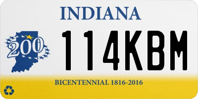 IN license plate 114KBM