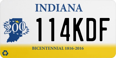 IN license plate 114KDF
