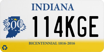 IN license plate 114KGE
