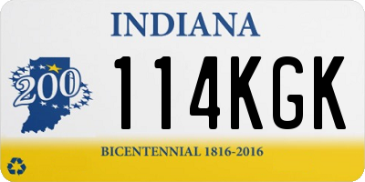 IN license plate 114KGK