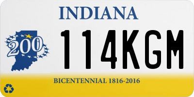 IN license plate 114KGM