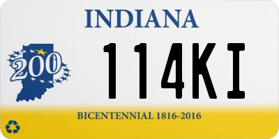 IN license plate 114KI