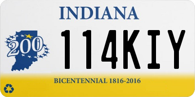IN license plate 114KIY