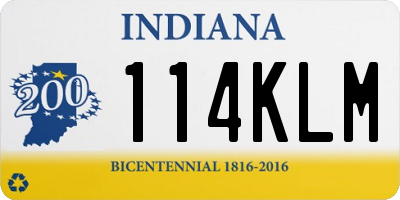 IN license plate 114KLM
