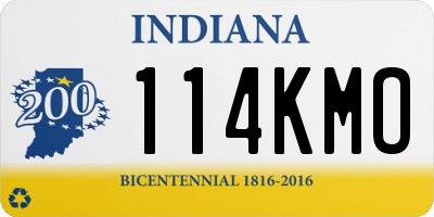 IN license plate 114KMO