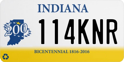 IN license plate 114KNR