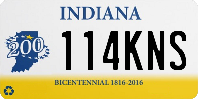 IN license plate 114KNS