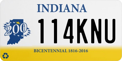 IN license plate 114KNU