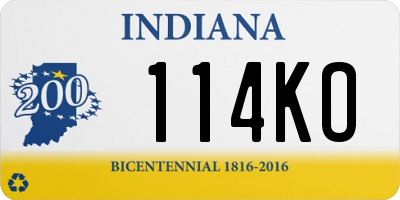 IN license plate 114KO