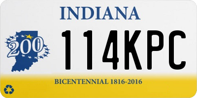 IN license plate 114KPC