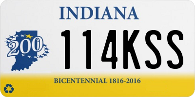 IN license plate 114KSS