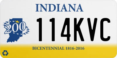 IN license plate 114KVC