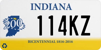 IN license plate 114KZ