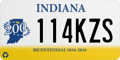 IN license plate 114KZS