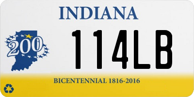 IN license plate 114LB